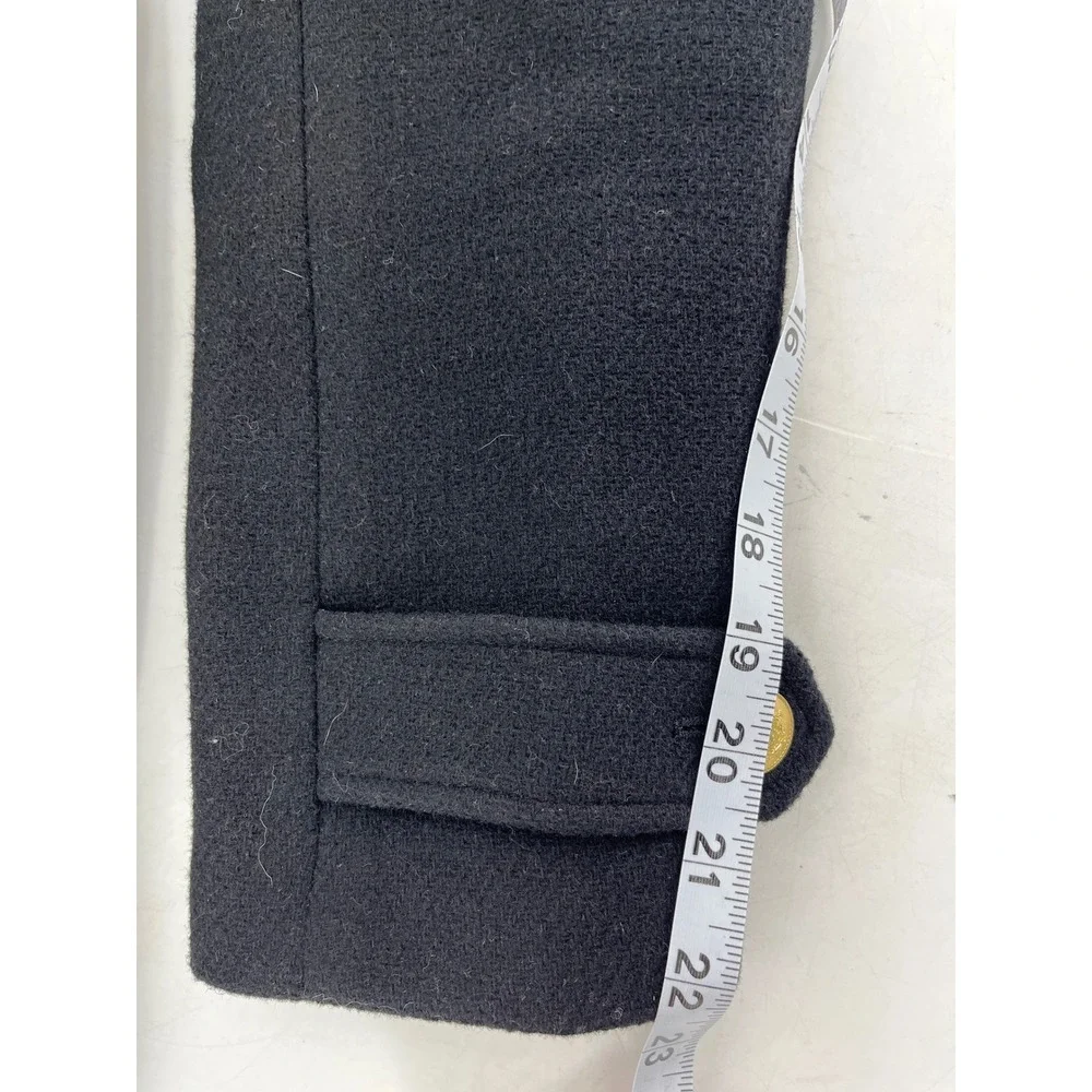 J.Crew‎ Black Stadium Cloth Wool Cocoon Coat Italian Fabric Gold Buttons Size 2 - Picture 9 of 10